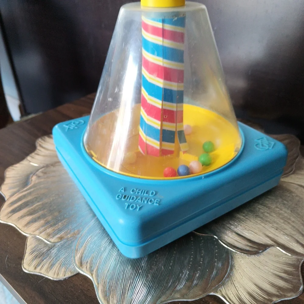 Vintage 70s Child Guidance Developmental Engagement Toy Baby Ball Popper Spinner